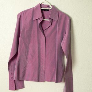 Express Silk Top button-down shape shifting color